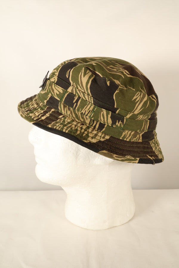 Late 1960s Okinawa Tiger Pattern CISO Cut Booney Hat with local modifications Used