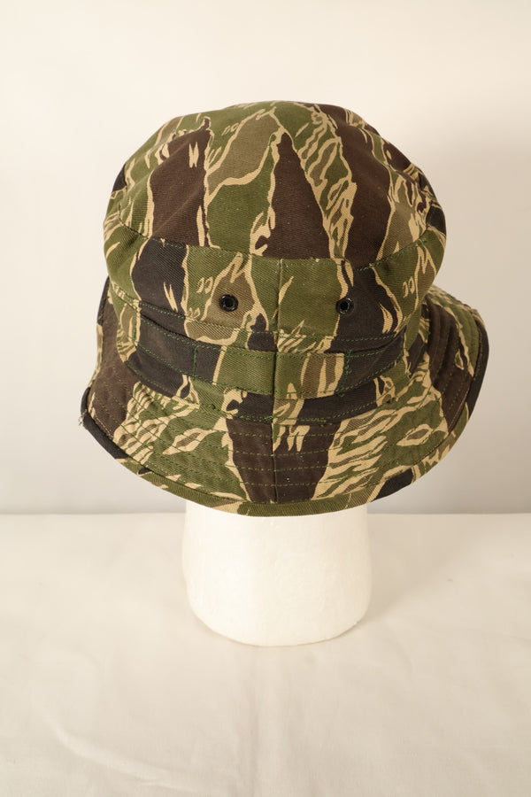 Late 1960s Okinawa Tiger Pattern CISO Cut Booney Hat with local modifications Used