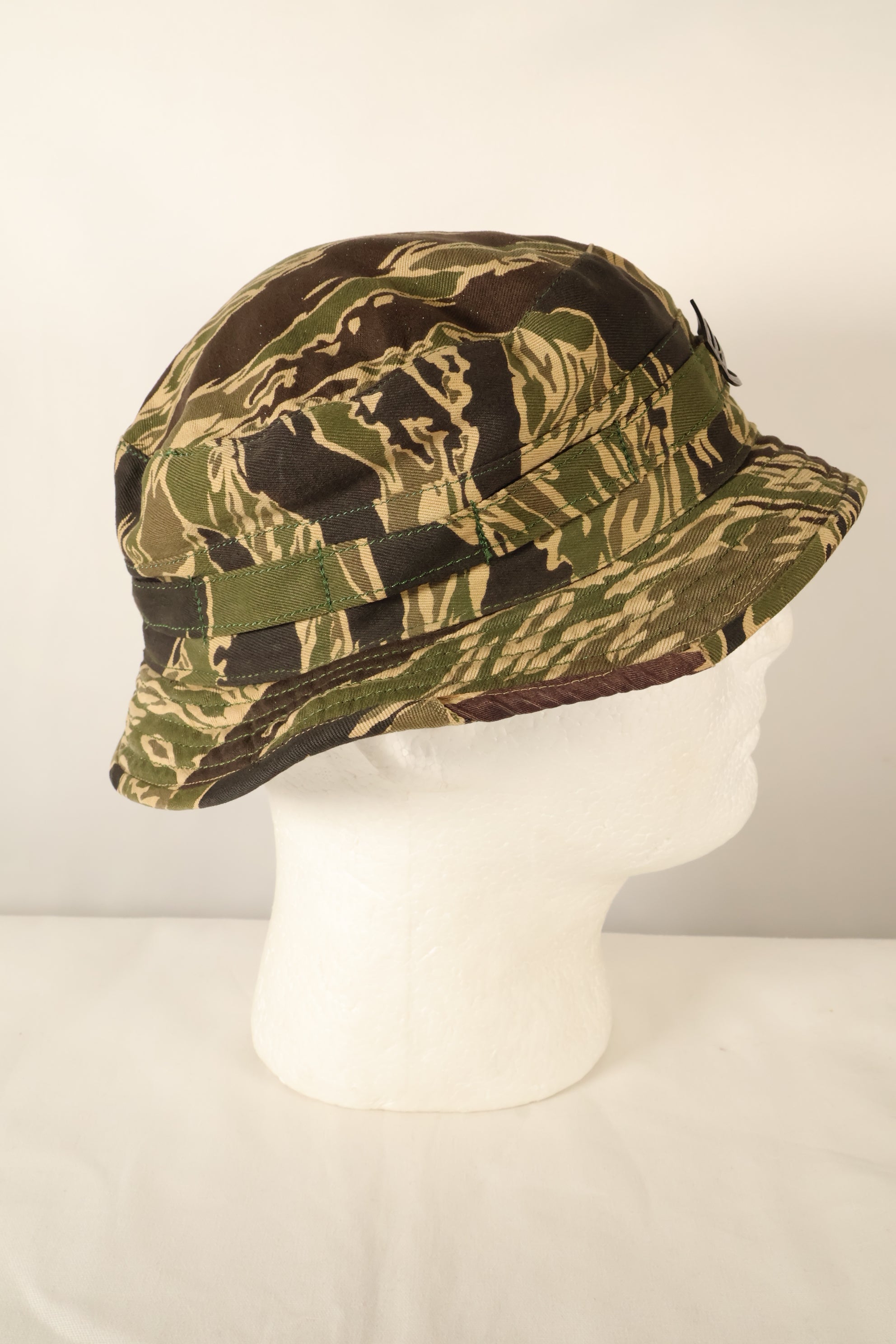 Late 1960s Okinawa Tiger Pattern CISO Cut Booney Hat with local modifications Used