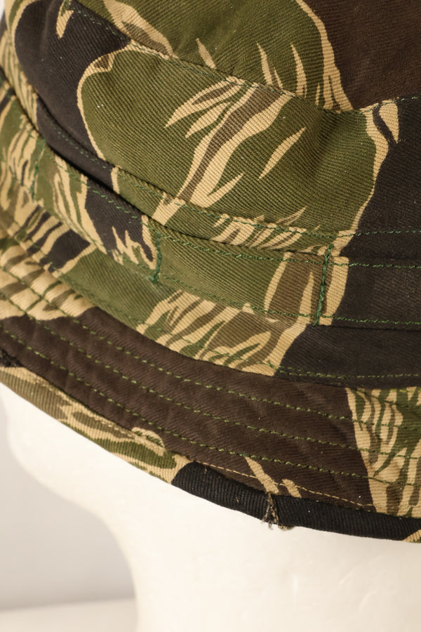 Late 1960s Okinawa Tiger Pattern CISO Cut Booney Hat with local modifications Used