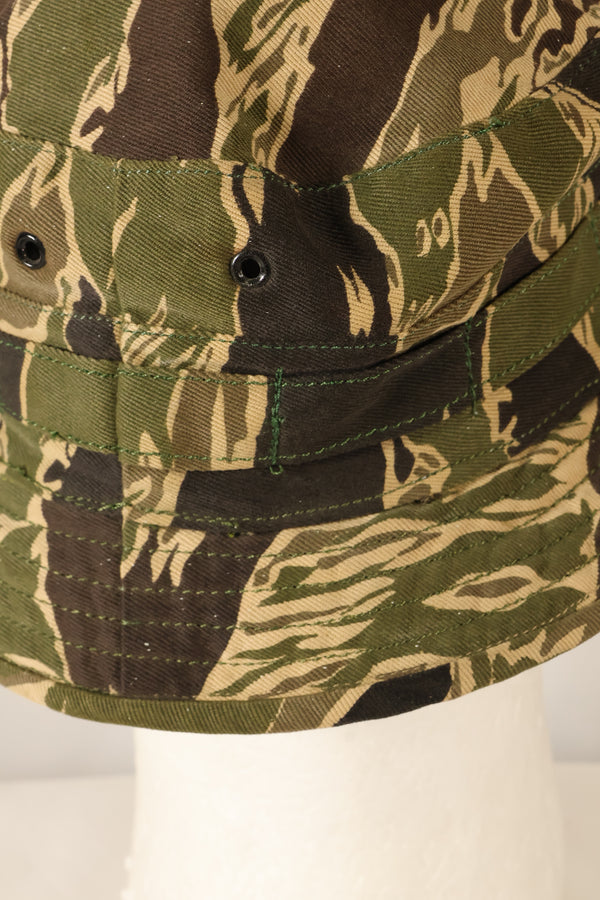 Late 1960s Okinawa Tiger Pattern CISO Cut Booney Hat with local modifications Used