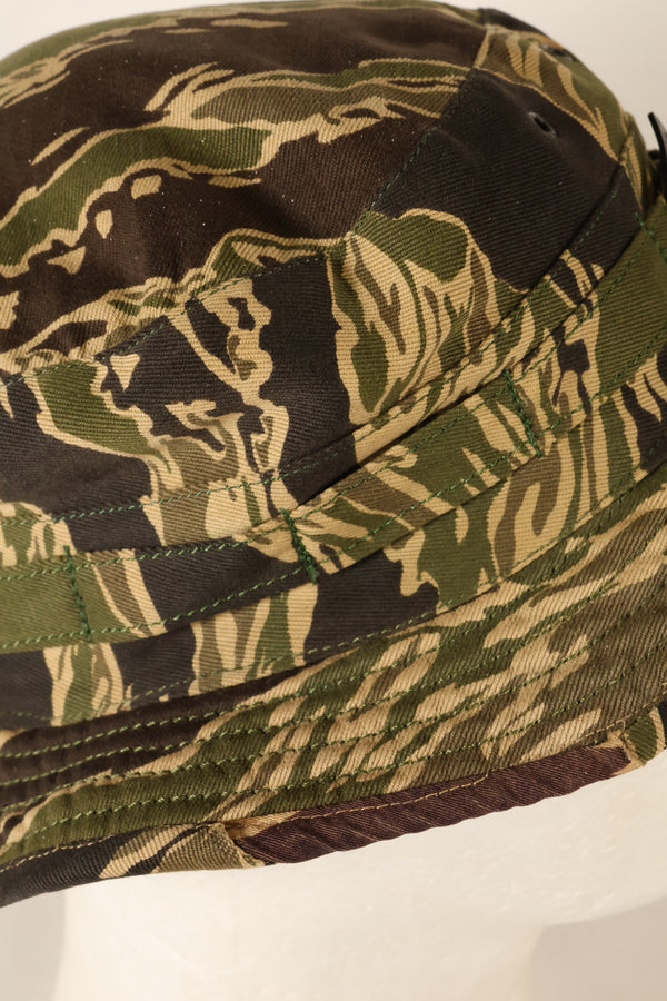Late 1960s Okinawa Tiger Pattern CISO Cut Booney Hat with local modifications Used