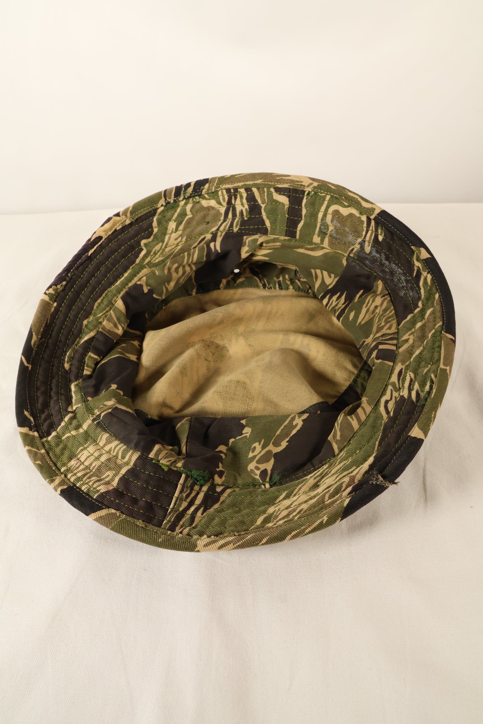 Late 1960s Okinawa Tiger Pattern CISO Cut Booney Hat with local modifications Used