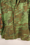 Early 1970s, Large Size, ARVN, South Vietnamese Airborne Division, Leaf Camouflage Shirt, Repaired, Used