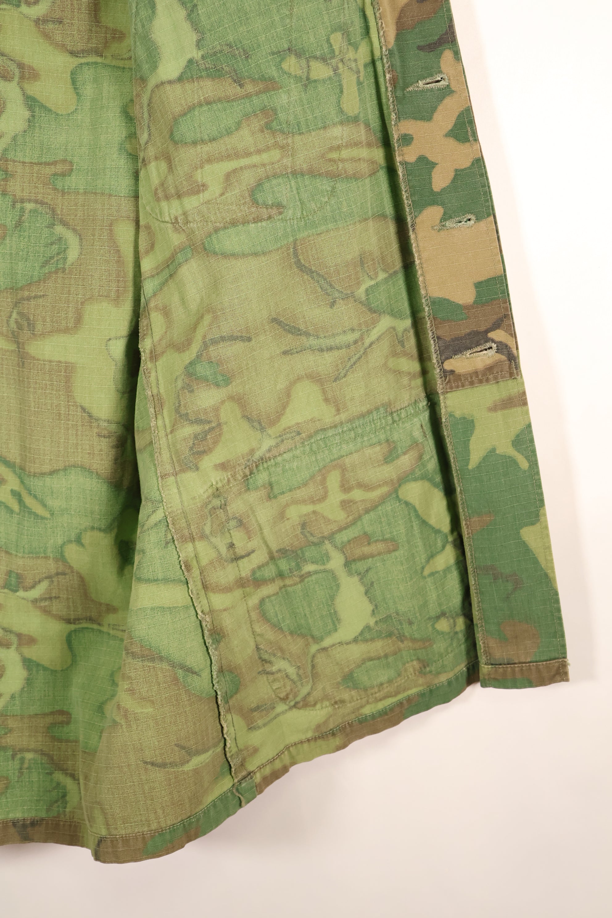 1969 Contract, S-S, ERDL Green Leaf Camo, Jungle Fatigue Jacket, Short-Sleeve Custom, Used