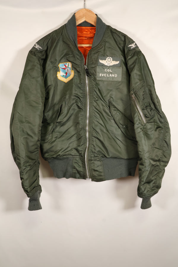 1970 Contract MEDIUM USAF L-2B Flight Jacket, Light Zone, Worn by Bill Eveland, Good Condition