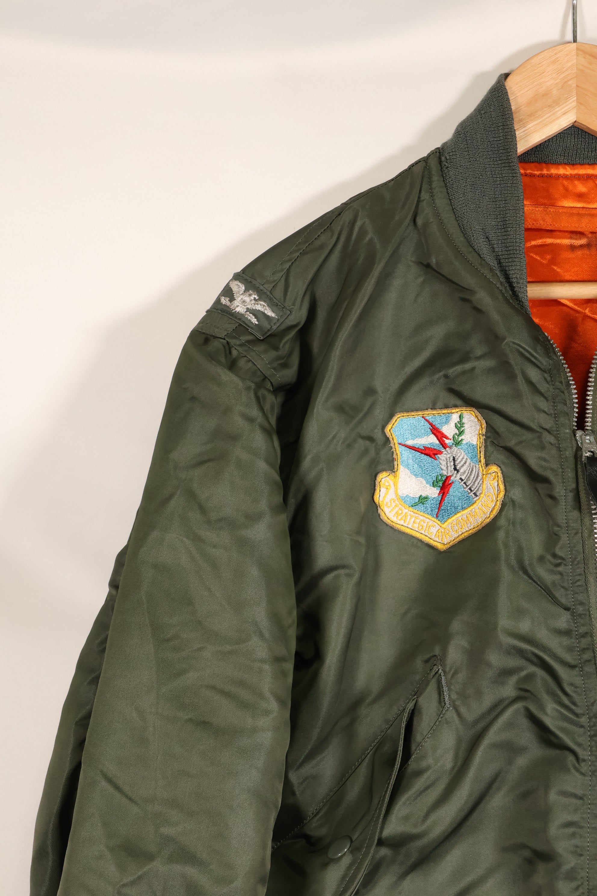 1970 Contract MEDIUM USAF L-2B Flight Jacket, Light Zone, Worn by Bill Eveland, Good Condition