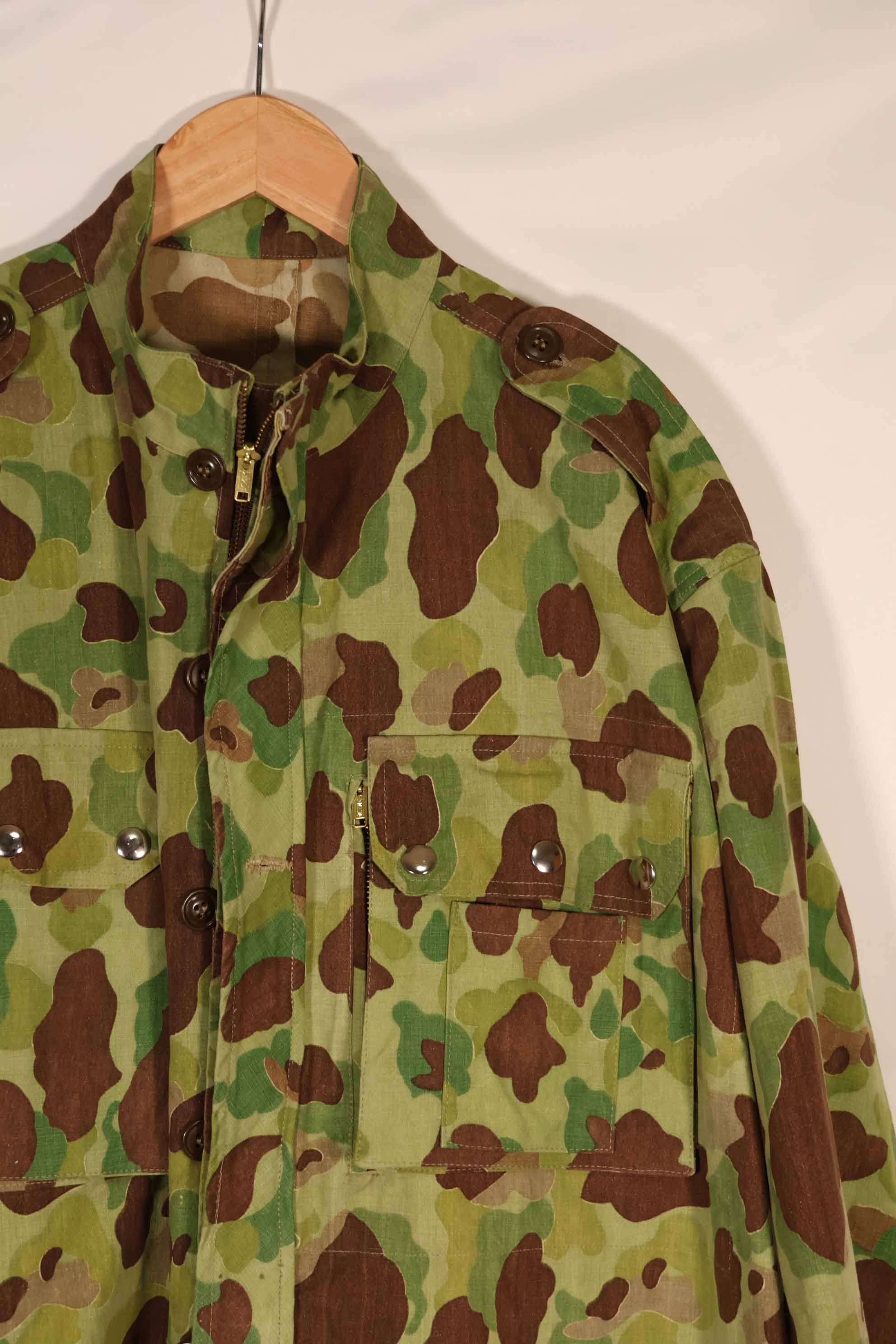 Real Fabric Replica Frogskin Camouflage French Army Airborne Jacket Cut Used
