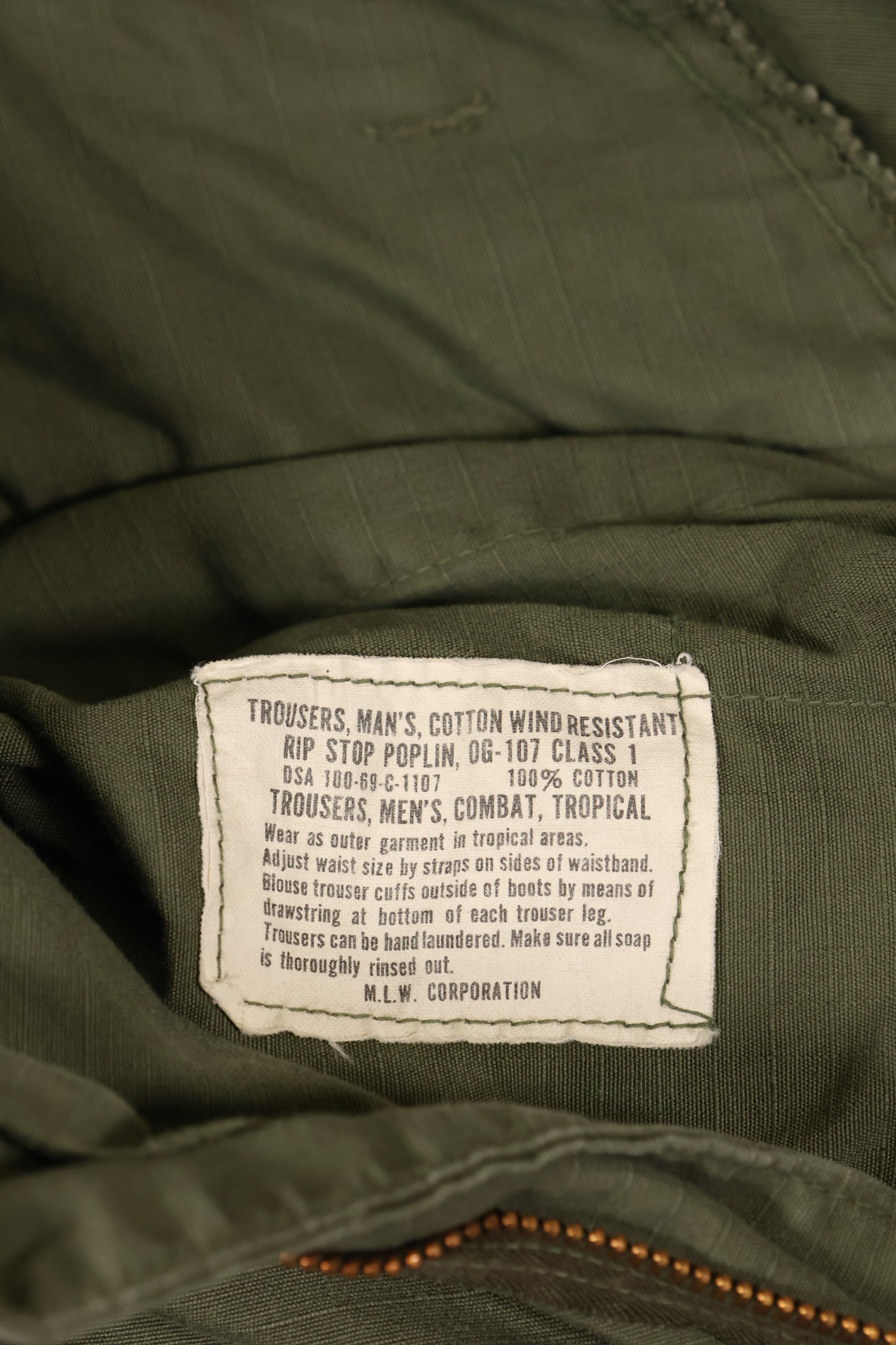 Circa 1969 S-S Size 4th Model Jungle Fatigue Pants, Used, Film Company Release B