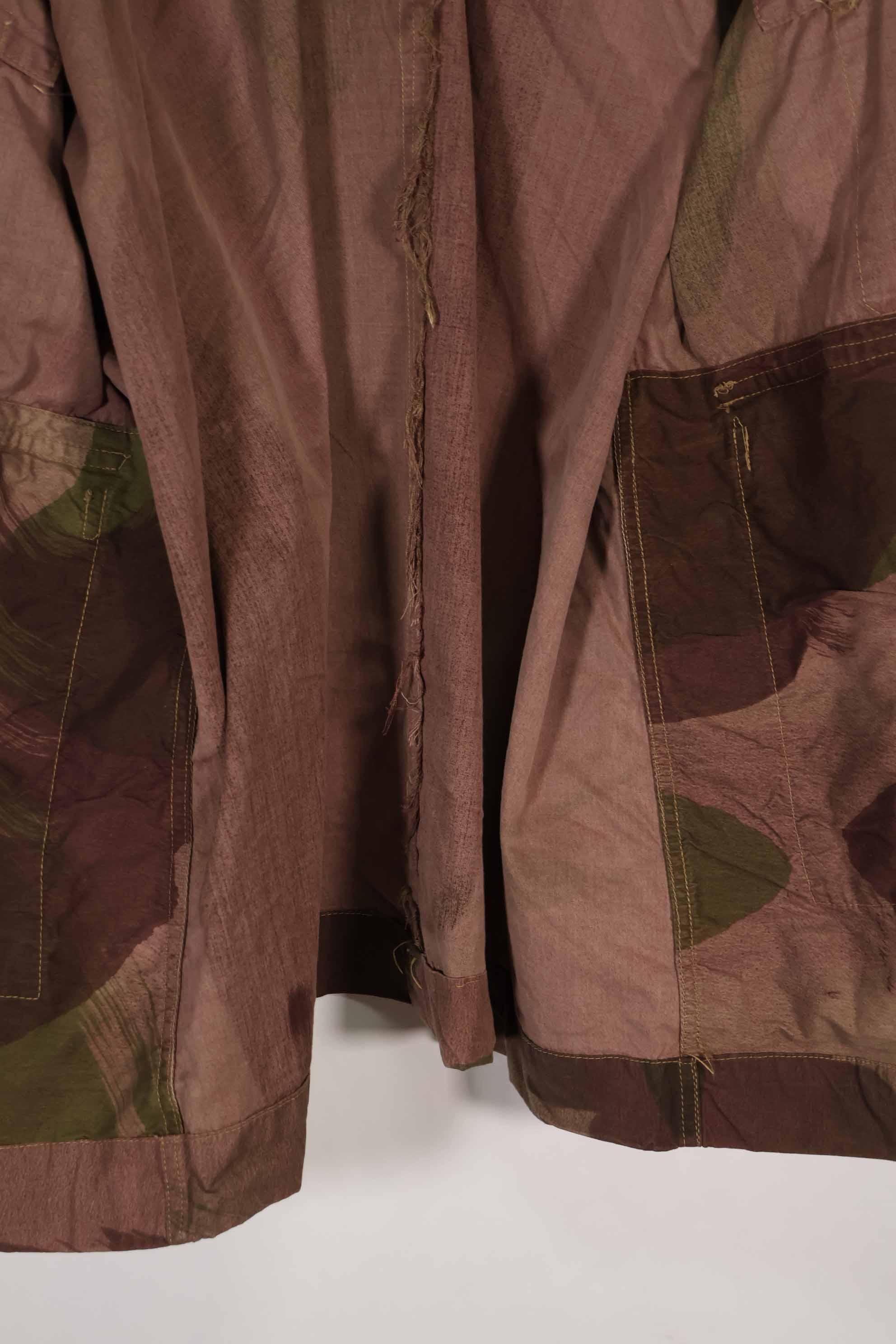 Real 1940s WWII British Army Windproof Camouflage Indochina War Zipper Custom Jacket Used
