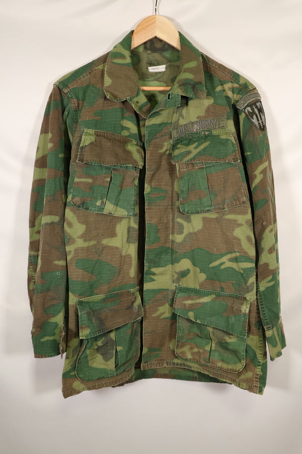 Circa 1968 S-R Ripstop SENTRY DOG MP ERDL Jungle Fatigue Jacket Used