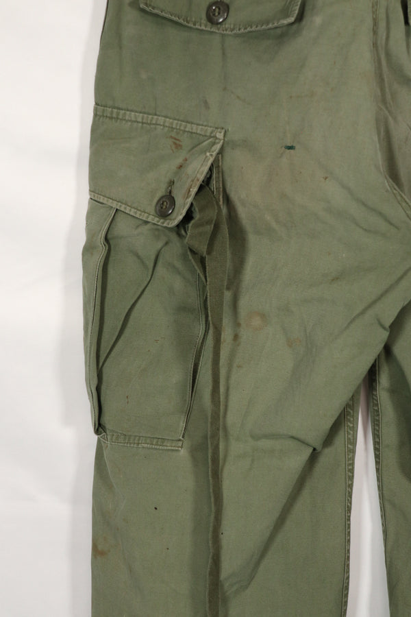 Real 1963 1st Model Jungle Fatigue Pants with leg ties, used.