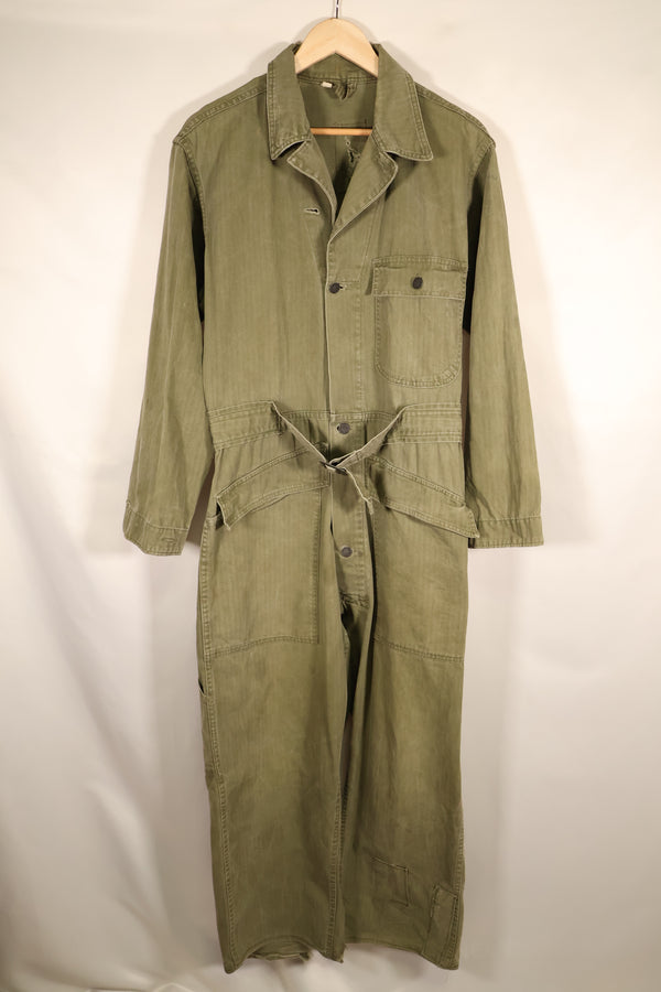 1940s, 36R, U.S. Army Combat Coveralls, PW (Prisoner of War) item, faded, used