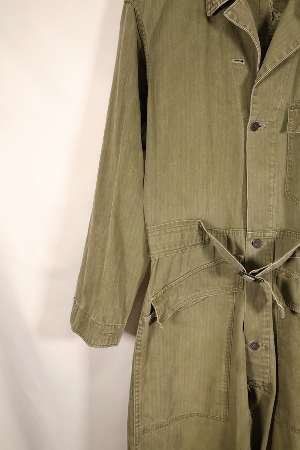 1940s, 36R, U.S. Army Combat Coveralls, PW (Prisoner of War) item, faded, used