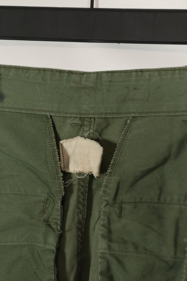 Real 1963 1st Model Jungle Fatigue Pants with leg ties, used.