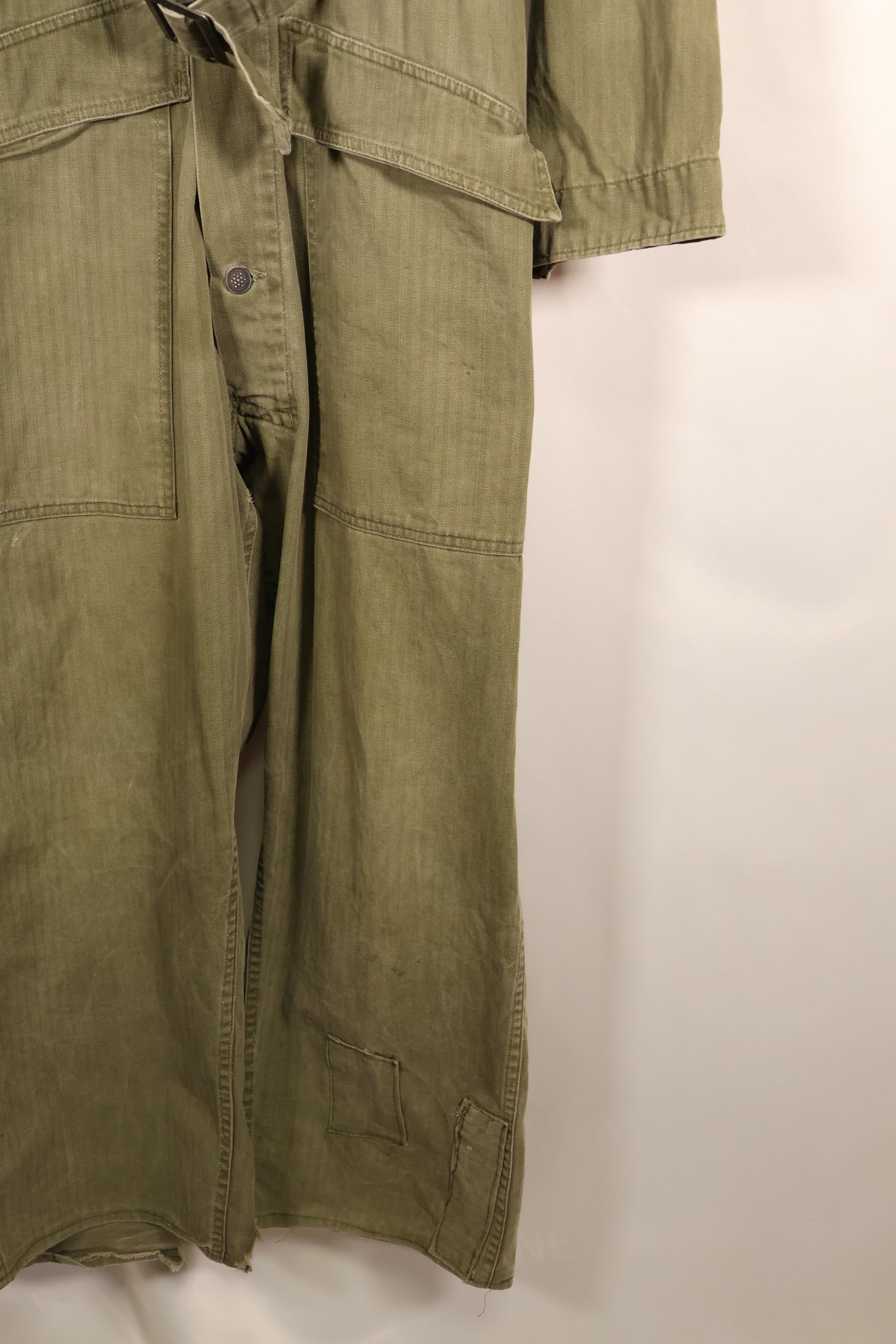 1940s, 36R, U.S. Army Combat Coveralls, PW (Prisoner of War) item, faded, used