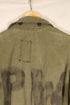 1940s, 36R, U.S. Army Combat Coveralls, PW (Prisoner of War) item, faded, used