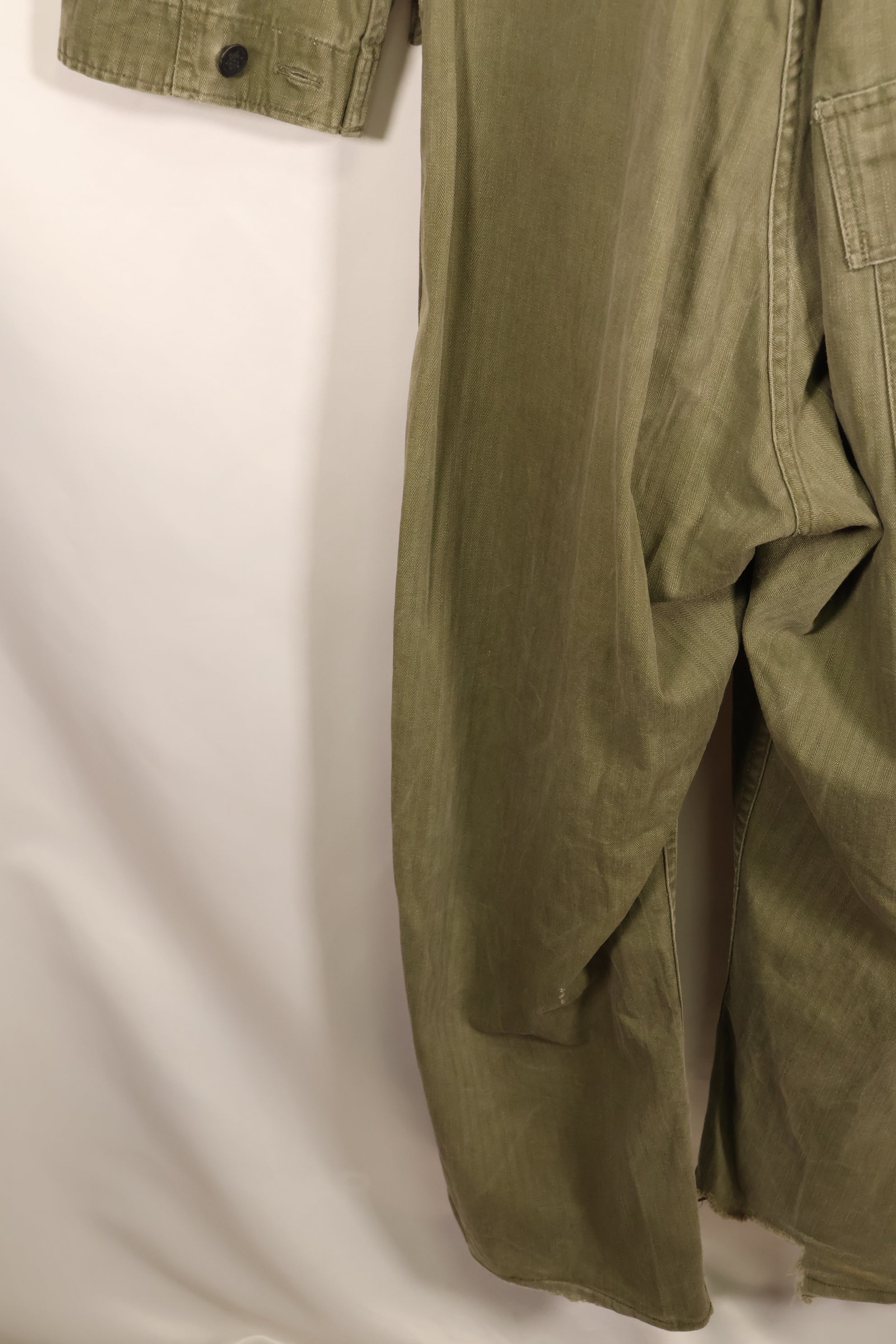 1940s, 36R, U.S. Army Combat Coveralls, PW (Prisoner of War) item, faded, used