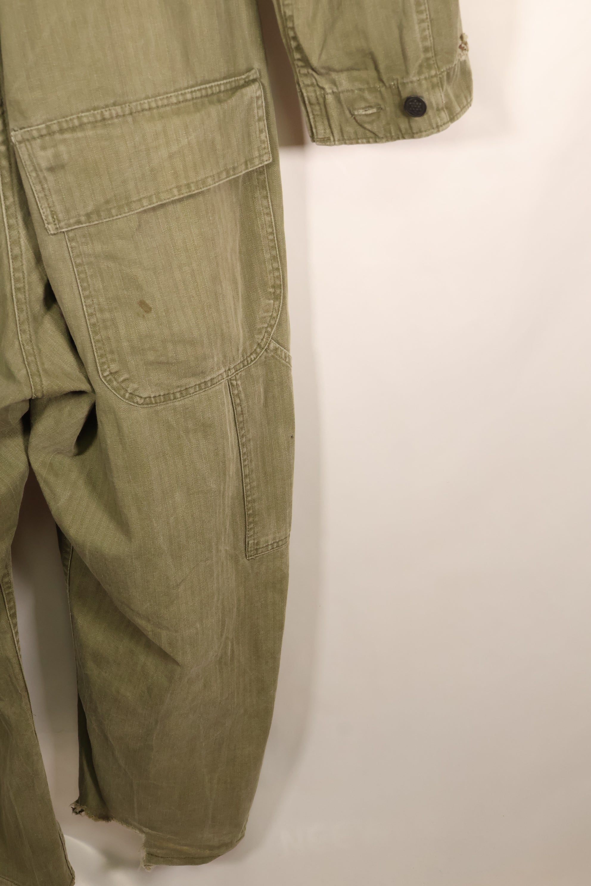 1940s, 36R, U.S. Army Combat Coveralls, PW (Prisoner of War) item, faded, used