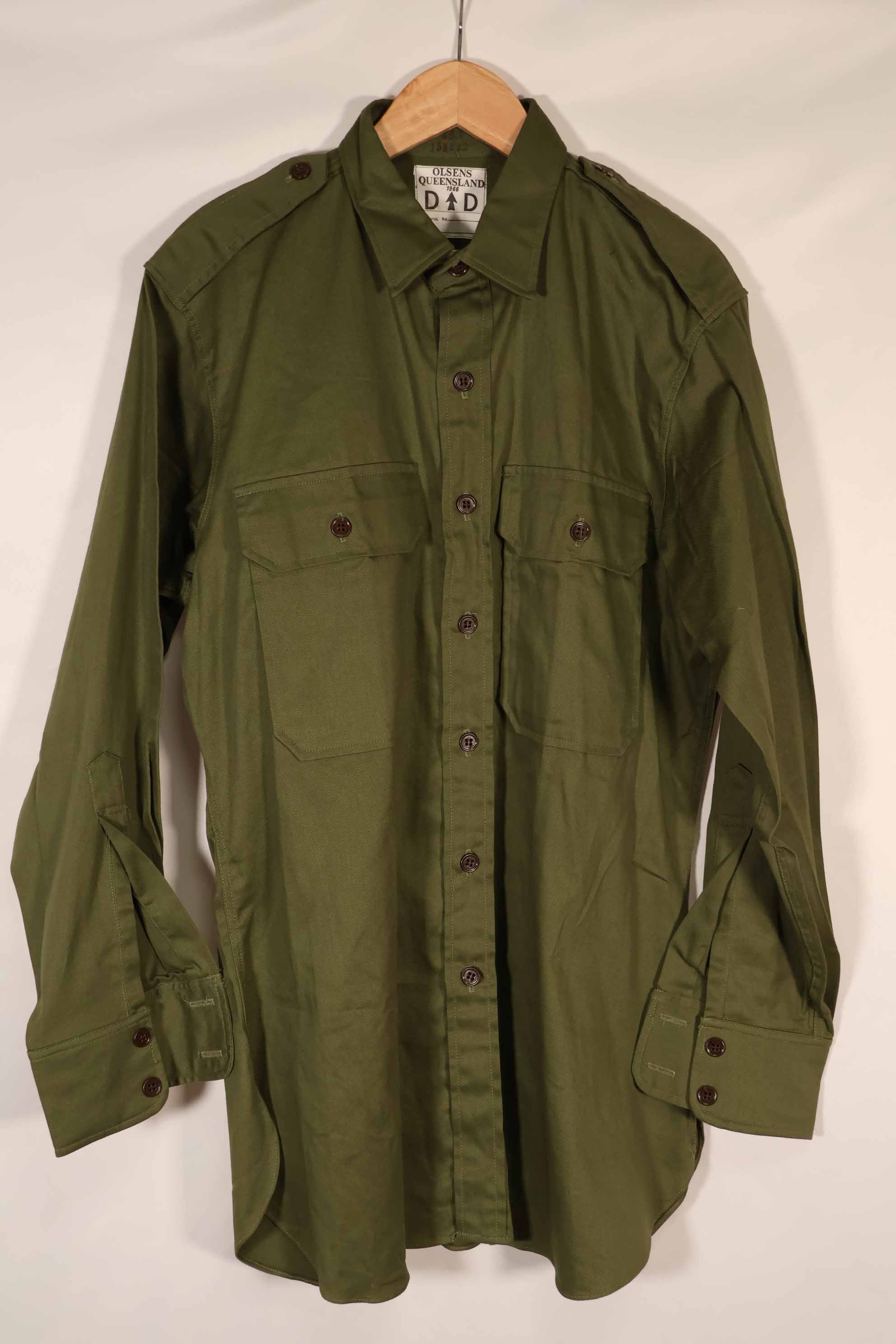 Real 1966 Deadstock Australian Army OD Fatigue Shirt 15 1/2 X32