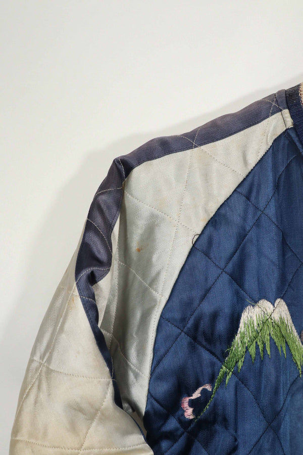 Real 1950s Japan Jacket Sukajan Reversible Zipper Damaged