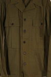 Real 1940s U.S. Army HBT OD utility jacket, no size tag, good condition.