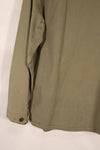 Real 1940s U.S. Marine Corps USMC M41 HBT utility jacket, faded, stained.