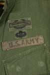 1967 3rd Model Jungle Fatigue Jacket, ex Green Beret, used.