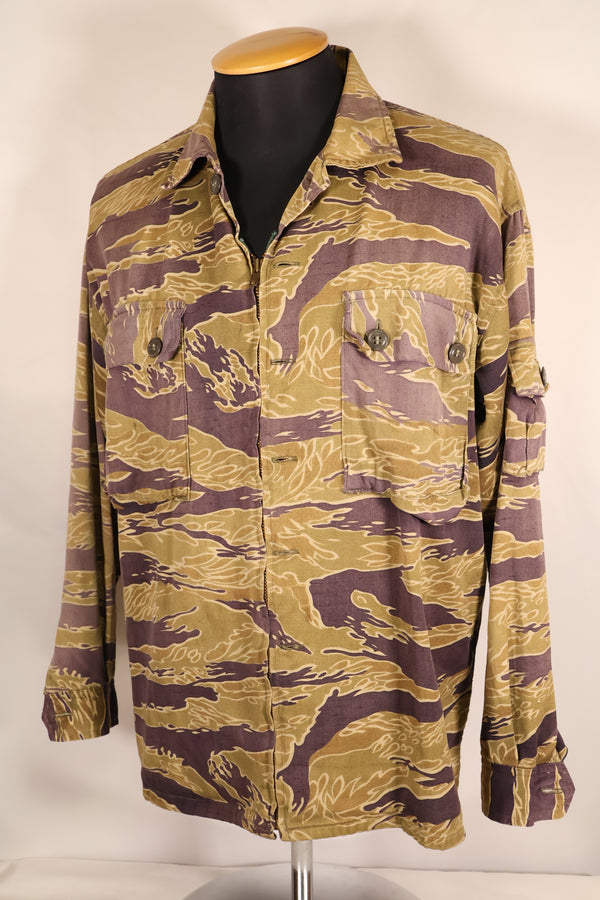Late 1960s—Worn by a former MIKE FORCE advisor—Gold Tiger US-M shirt with modified zipper