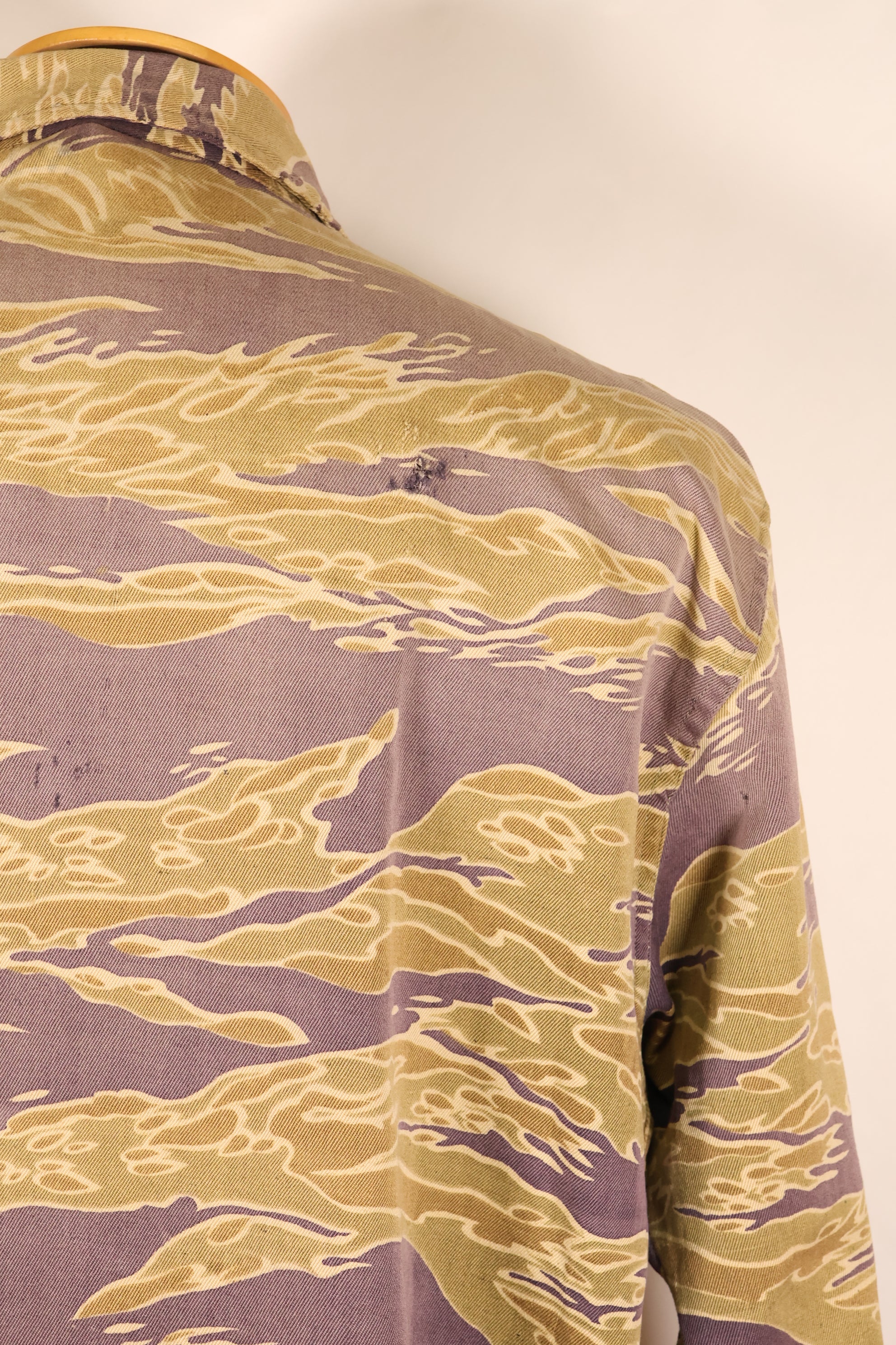 Late 1960s—Worn by a former MIKE FORCE advisor—Gold Tiger US-M shirt with modified zipper