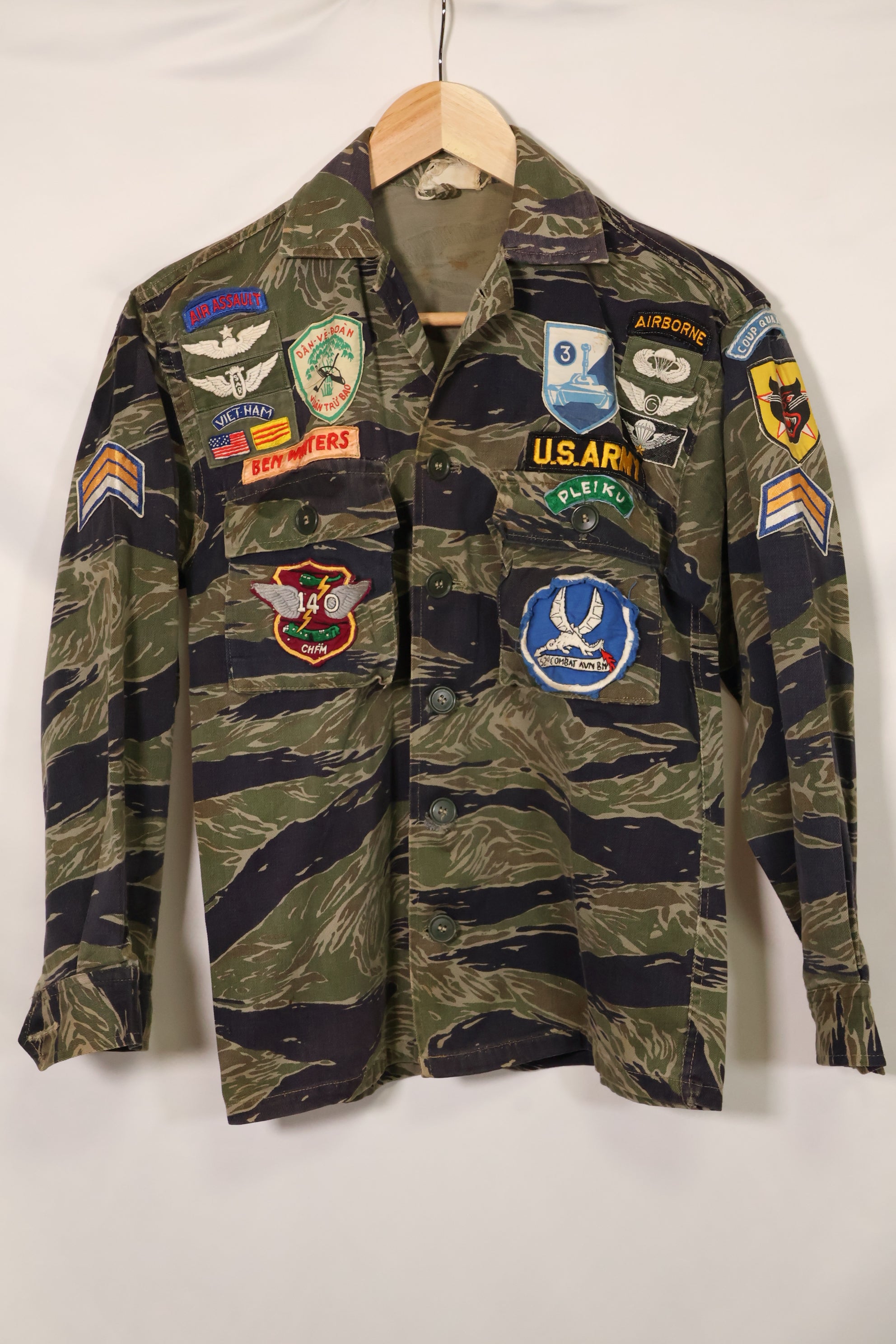 1960's Silver Tiger A-S Tiger Stripe Shirt with ARVN Patch Used