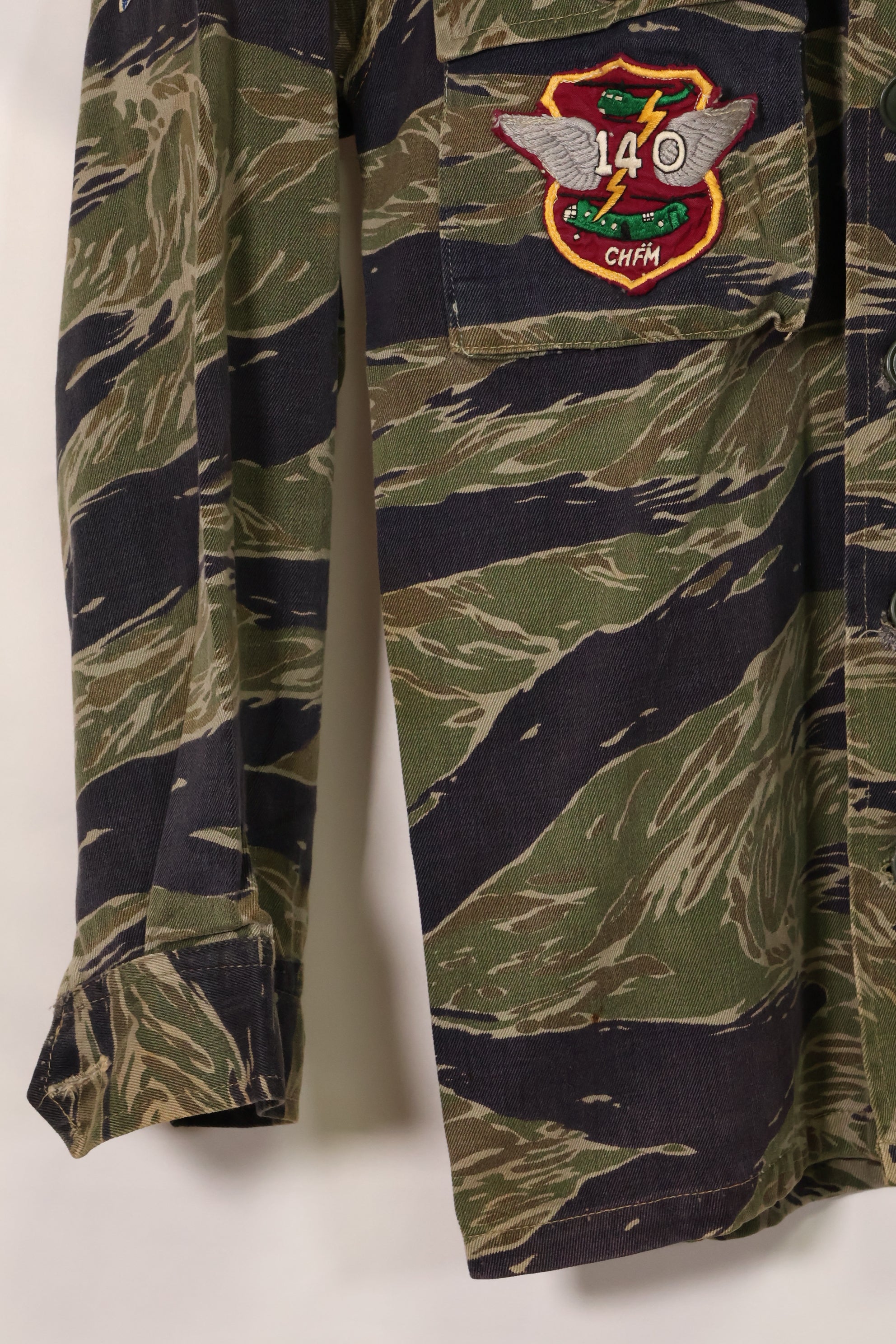 1960's Silver Tiger A-S Tiger Stripe Shirt with ARVN Patch Used