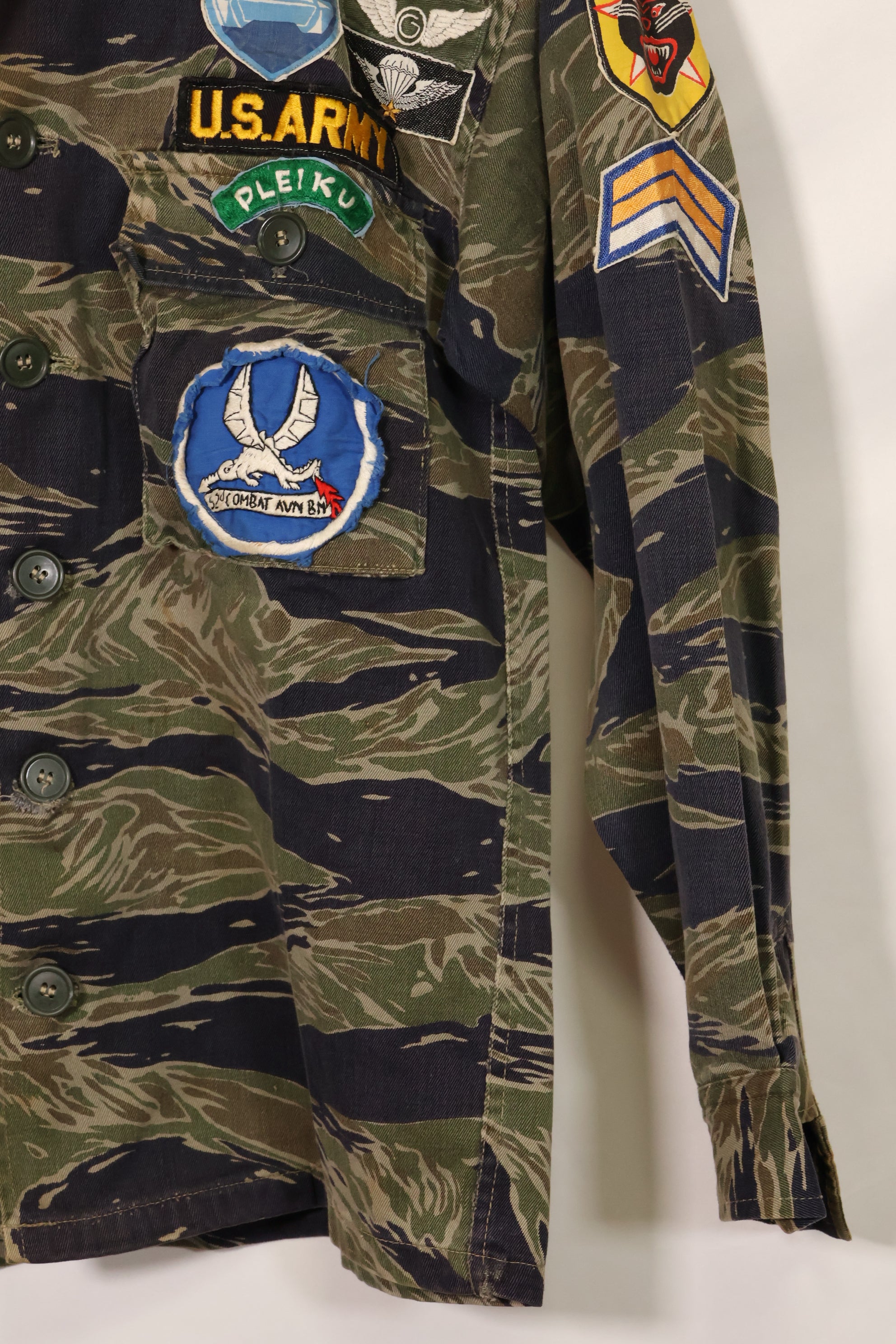 1960's Silver Tiger A-S Tiger Stripe Shirt with ARVN Patch Used