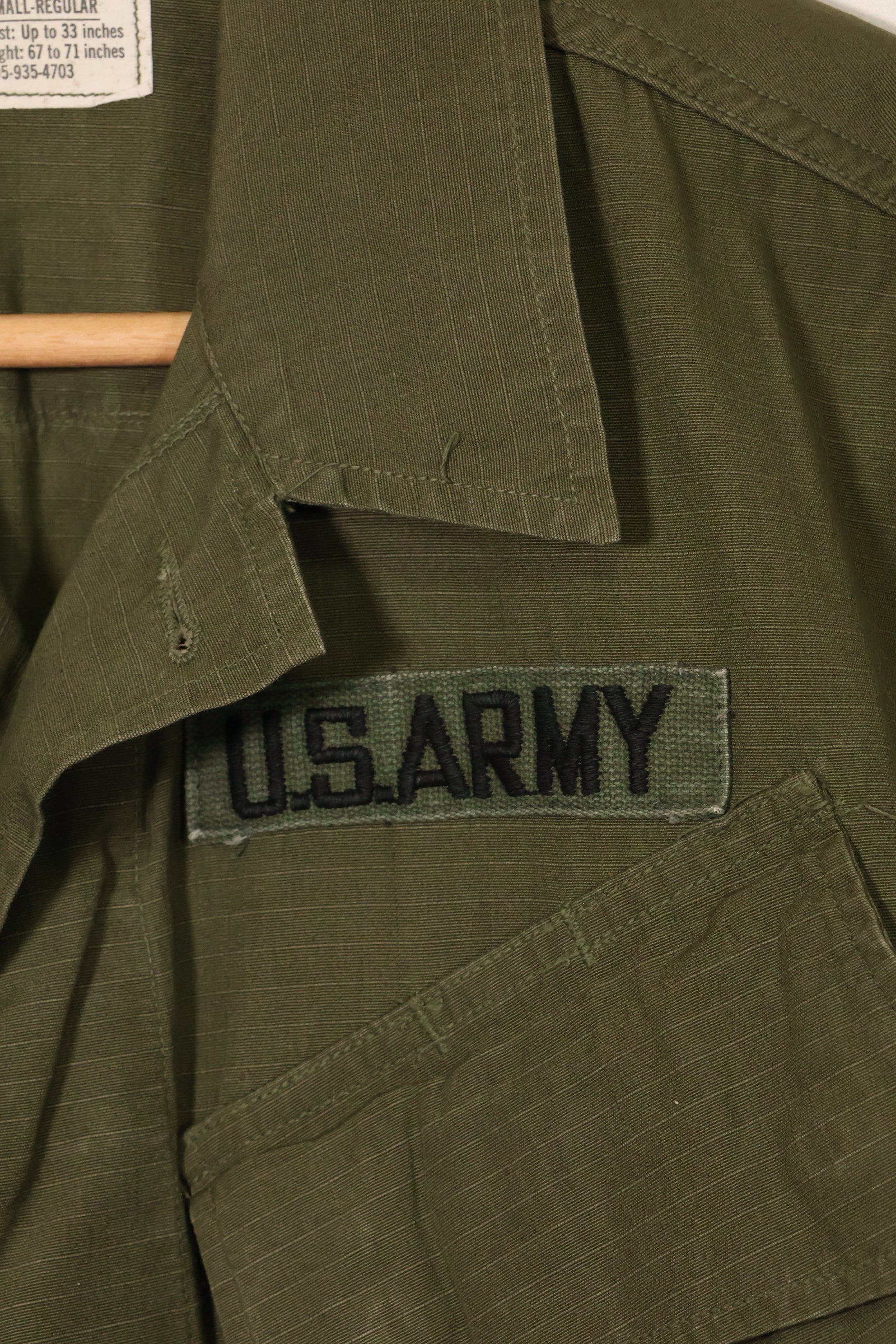 1969 Contract 4th Model Jungle Fatigue Jacket X-S-R Used with Patches