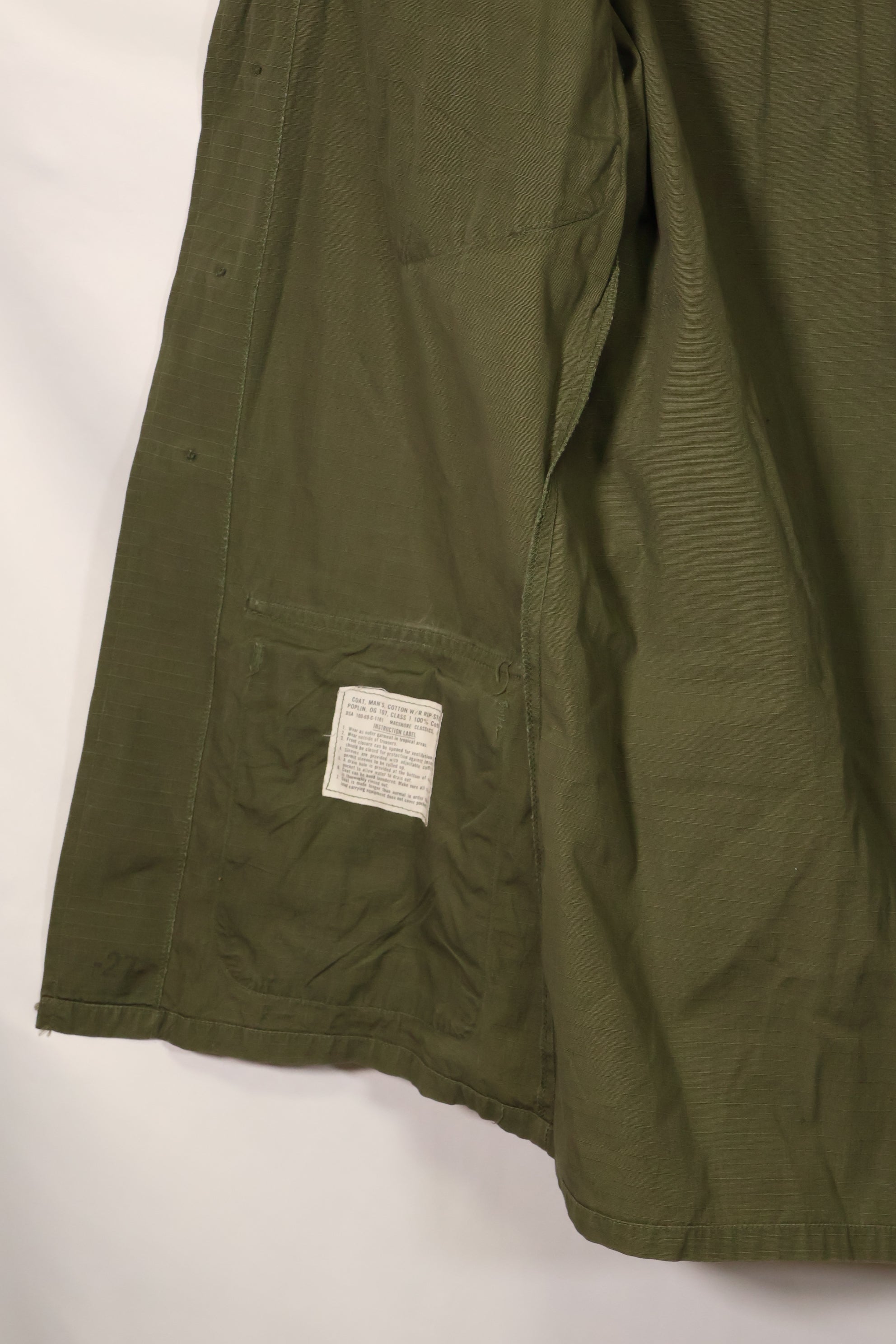 1969 Contract 4th Model Jungle Fatigue Jacket X-S-R Used with Patches