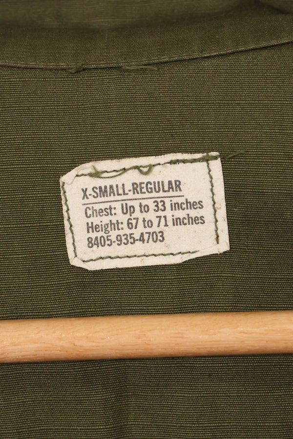 1969 Contract 4th Model Jungle Fatigue Jacket X-S-R Used with Patches