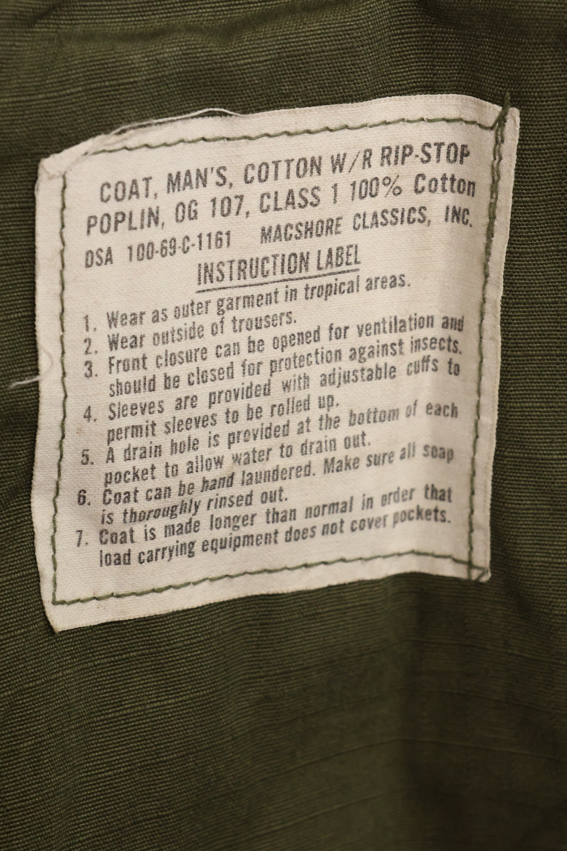 1969 Contract 4th Model Jungle Fatigue Jacket X-S-R Used with Patches