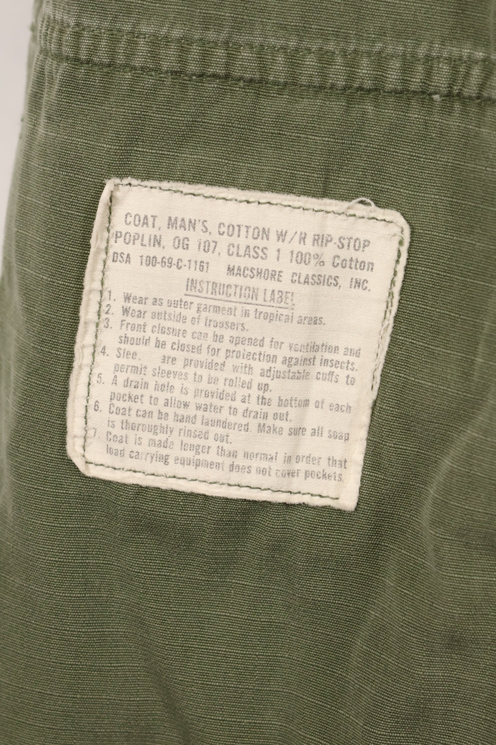 1969 Contract SMALL-REGULAR 4th Model Jungle Fatigue Jacket Used Film Company Release