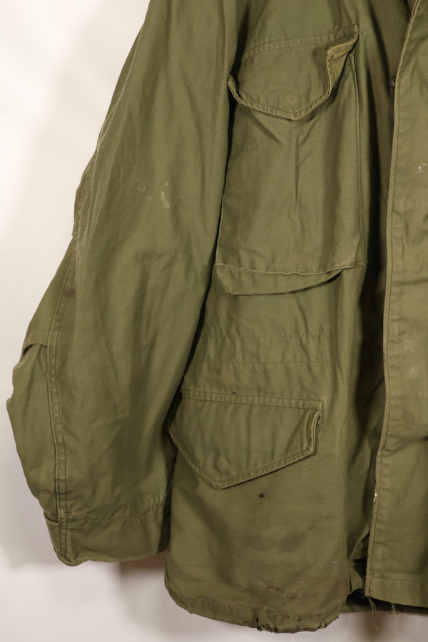 1974 Contract M-S M65 Field Jacket, 3rd Model, Used, Faded, With Patches