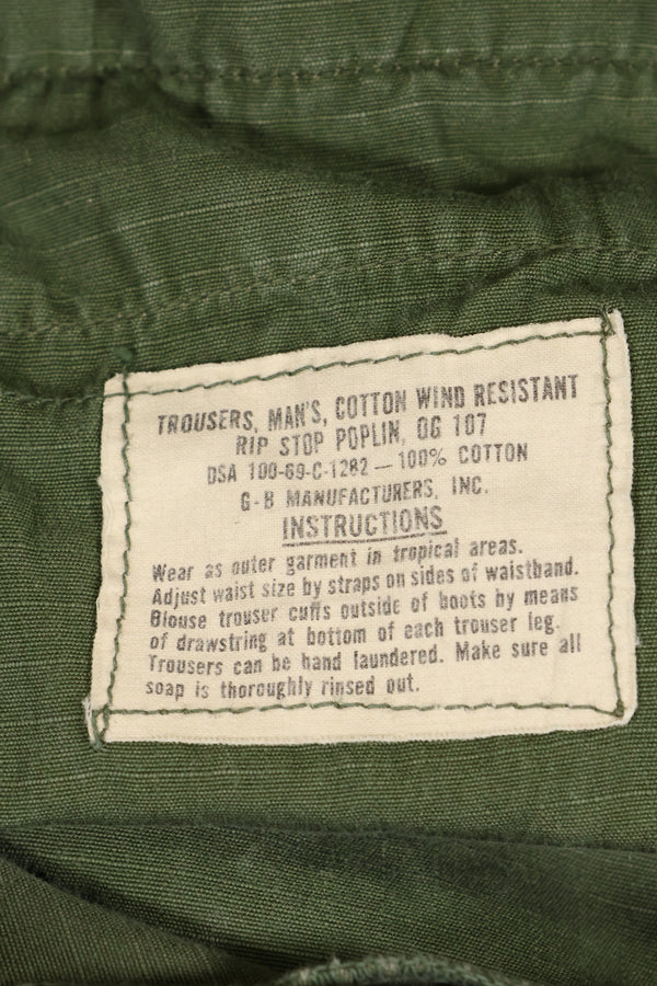 Circa 1969 S-R Size 4th Model Jungle Fatigue Pants, Used, Released by Film Company