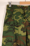 1969 Contract, S-R, Virtually Unused, ERDL Green Leaf Camo Fatigue Pants, Zipper Damaged