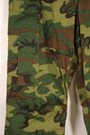 1969 Contract, S-R, Virtually Unused, ERDL Green Leaf Camo Fatigue Pants, Zipper Damaged