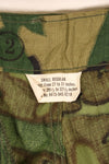1969 Contract, S-R, Virtually Unused, ERDL Green Leaf Camo Fatigue Pants, Zipper Damaged