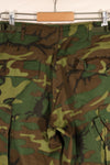 1969 Contract, S-R, Virtually Unused, ERDL Green Leaf Camo Fatigue Pants, Zipper Damaged