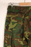 1969 Contract, S-R, Virtually Unused, ERDL Green Leaf Camo Fatigue Pants, Zipper Damaged
