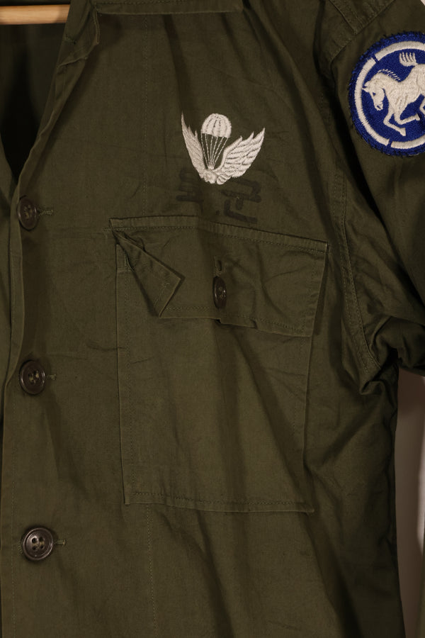 Real Korean Military Police Poplin Shirt, used, directly embroidered, patch retrofitted.