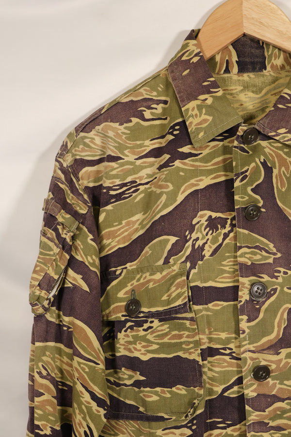 Real Late War Pattern US Size Tiger Stripe Shirt with Pocket Modification Used