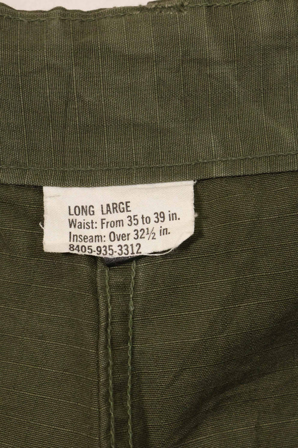 1967 Contract 4th Model Ripstop Jungle Fatigue Pants L-L Used