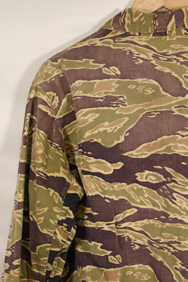 Real Late War Pattern US Size Tiger Stripe Shirt with Pocket Modification Used