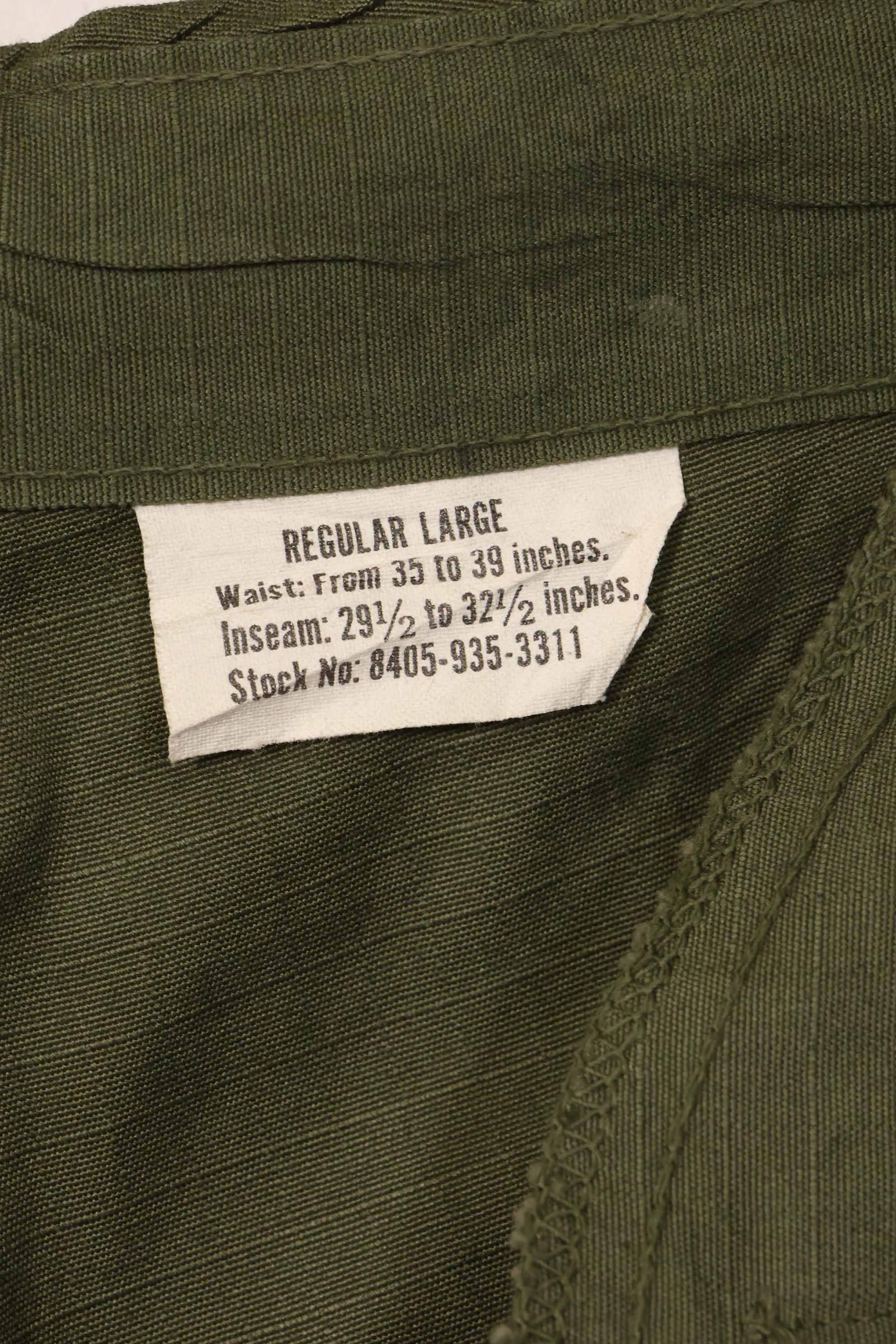 1969 Contract 4th Model Ripstop Jungle Fatigue Pants L-R Used